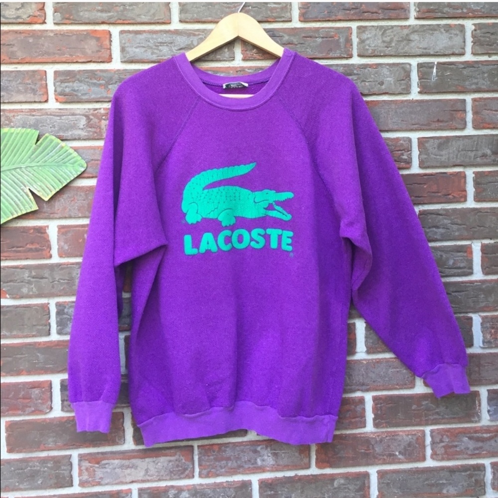 Vintage 80s Lacoste purple light sweatshirt